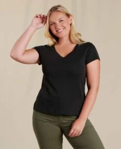 Rose Short-Sleeve Tee - Women's -Toad&Co Sales Store 1036006262 ToadandCo RoseSSTee Black Wmns Front