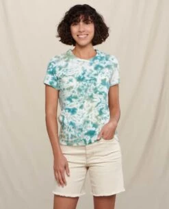 Primo Short-Sleeve Crew - Women's 5 Primo Short-Sleeve Crew - Women's -Toad&Co Sales Store 1036006489 ToadandCo PrimoSSCrew SilverPineTieDye Wmns Front