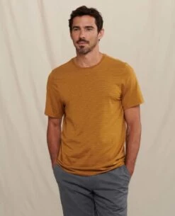 Tempo Short-Sleeve Crew - Men's -Toad&Co Sales Store 1036006574 ToadandCo TempoSSCrew KelpStripe Mens Front