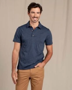 Tempo Short-Sleeve Polo - Men's -Toad&Co Sales Store 1036006581 ToadandCo TempoSSPolo TrueNavy Mens Front
