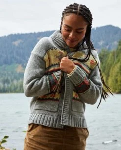 Nitsa Zip Cardigan -Toad&Co Sales Store T1071201 Heather Grey 5