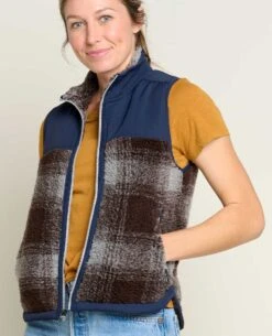 Women's Sespe Sherpa Vest -Toad&Co Sales Store T1081102 Light Ash 3