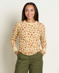 Foothill Long Sleeve Crew -Toad&Co Sales Store T1241009 Barley Floral Print 3