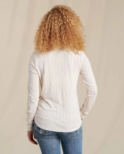 Foothill Pointelle Long Sleeve Crew -Toad&Co Sales Store T1241209 Salt 2