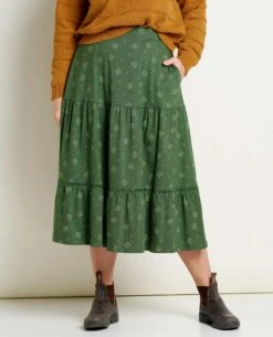 Marigold Tiered Midi Skirt -Toad&Co Sales Store T1841300 Pasture Geo Print 3