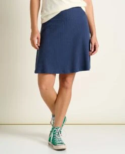 Chaka Cable Rib Skirt -Toad&Co Sales Store T1841301 True Navy 4
