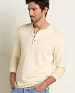 Men's Ponderosa Long Sleeve Henley -Toad&Co Sales Store T2241205 Almond 3
