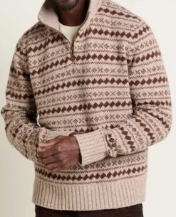 Men's Wilde 1/4 Zip Sweater -Toad&Co Sales Store T2241300 Honey Brown 4